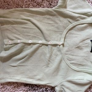 Brandy Melville green button down shirt